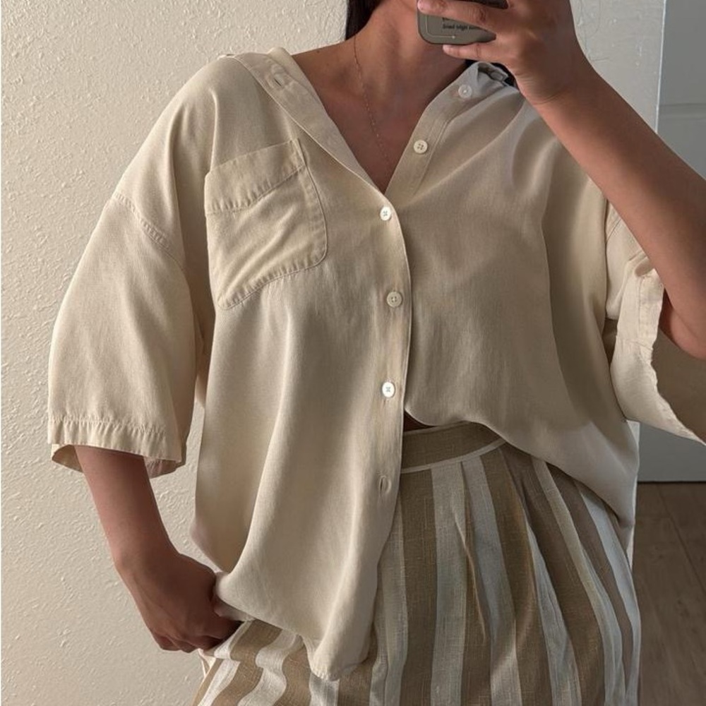 Silk button down